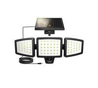 Lepro Lampe Solaire Extérieur avec Détecteur de Mouvement, 3 Têtes Réglables 72 LED 1200LM, Lumière Solaire Extérieure IP65 étanche, Applique Murale 270° Angle 360 Rotative pour Jardin