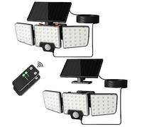 Lepro Lampe Solaire Extérieur Détecteur de Mouvement [74LED/ 2Pack], Lampe Puissante Spot Solaire Exterieur 1200LM, IP65 Étanche, Lumiere Eclairage Solaire Exterieur pour Jardin, Garage, Patio