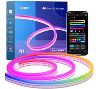 Lepro N1 IA Ruban LED 3M, MagicColor Bande LED IP65 Étanche, Contrôle Vocal & App, Music Sync, Compatible avec Alexa et Google Assistant, Assistant Concepteur d'Éclairage IA