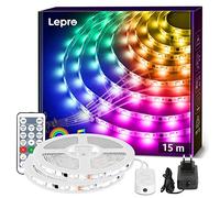 Lepro Ruban LED 15m IP65 6 Modes MagicColor Avec Télécommande | 150 LEDs 5050, 36W, IP65 étanche, télécommande, music sync, pour extérieur, fête.