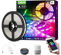 Lepro Ruban LED Connecté WIFI 5M 24W Étanche IP65, RGB 5050 16 Millions de Couleurs, Bande LED Adjustable Découpable avec Minuterie, Compatible avec Alexa, Google Home, Smartphone APP