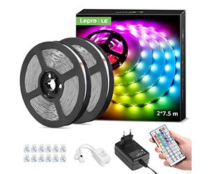 Lepro Ruban LED RGB 15m Multicolore Avec Télécommande