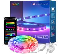 Lepro S1 IA Ruban LED Connecté 15M, Éclairage généré par IA LLM, Bande LED Gaming Wifi MagicColor App Contrôle, Compatible avec Alexa et Google Assistant, Sync Musique pour Maison Chambre Fête Gaming