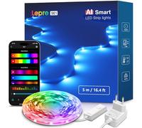 Lepro SE1 IA Ruban LED RGB Connectée 5M, Concepteur d'Éclairage IA Personnalisé, Bande Led Intelligentes Chambre Contrôlé par APP, Sync Musique, Compatible avec Alexa et Google Assistant