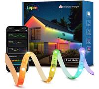 Lepro SW1 IA Ruban LED Exterieur Connecté 5M, IP65 Étanche Bande LED RGB+CCT Contrôle App, Contrôle Segmenté Intelligent, Sync Musique, Compatible avec Alexa et Google Assistant