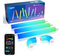 Lepro WL1 IA Applique Murale RGB, Concepteur d'Éclairage IA Personnalisé, 8 Pcs et 4 Coins Applique, Contrôle Vocal Contrôle Segmenté Music Sync Compatible avec Alexa Google Assistant Maison Chambre