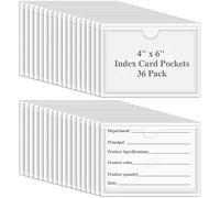 LePvo Lot de 36 porte-étiquettes auto-adhésifs de 10,2 x 15,2 cm avec 60 pièces, porte-étiquettes d'étagère, inserts d'étiquettes en papier, porte-étiquettes d'étagère