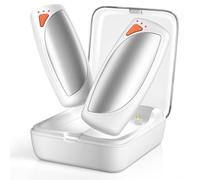 Lepwings Chauffe Main Électrique Rechargeable - Pack de 2, avec Boîtier de Charge, Batterie 14.000 mAh, Chauffage Bilatéral, Autonomie Jusqu'à 18 Heures, 3 Niveaux de Température