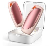 Lepwings Chauffe Main Électrique Rechargeable - Pack de 2, avec Boîtier de Charge, Batterie 14.000 mAh, Chauffage Bilatéral, Autonomie Jusqu'à 18 Heures, 3 Niveaux de Température