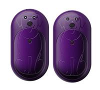 Lepwings Chauffe Main Rechargeable, 2 Pack Chaufferette Main Électrique Reutilisable avec 3 Modes, 20 Heures de Chauffage Continu, Batterie 6000 mAh, Cadeaux d'hiver pour Hommes et Femmes - Violet