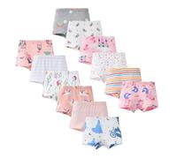 LeQeZe Culotte Fille 12 Pièces Coton Confortable Boxer pour Filles 2-3 Ans(Girls Knickers-01,Taille du Fabricant 100)