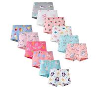 LeQeZe Culotte Fille 12 Pièces Coton Confortable Boxer pour Filles 3-4 Ans(Girls Knickers-02,Taille du Fabricant 110)