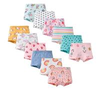 LeQeZe Culotte Fille 12 Pièces Coton Confortable Boxer pour Filles 8-9 Ans(Taille du Fabricant 140)