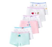 LeQeZe Enfants Filles Culotte Lot de 6 Coton Slip 10-11 Ans- Taille Fabricant 150 - Couleur Multicolor - - Motif Parapluie/Escargot/Chat