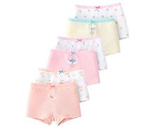 LeQeZe Enfants Filles Culotte Lot de 6 Coton Slip sous-Vêtement 8-9 Ans-Taille Fabricant 140 - Couleur Multicolor - - Motif Papillon/Cygne/fée/Lune/Koala/