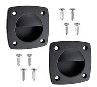 LEQMG Lot de 2 poignées de porte encastrées en nylon noir marine pour yacht, bateau à moteur et bateau