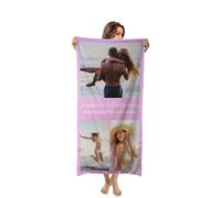 Le'qu bay Personnalisé Serviette de Plage,Serviette de Plage Douce et Confortable et Anti Sable et Personnalisable Photo et Texte. Séchage Rapide Légère,Adaptée pour - Plage,Natation, (Photo-3)