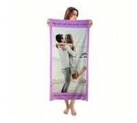 Le'qu bay Personnalisé Serviette de Plage,Serviette de Plage Douce et Confortable et Anti Sable et Personnalisable Photo et Texte. Séchage Rapide Légère,Adaptée pour - Plage,Natation, (Photo-1)