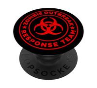 L'équipe d'intervention en Cas d'épidémie de Zombies est Une Apocalypse Zombie Amusante PopSockets PopGrip Adhésif