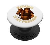 L'équitation est ma Vie J'aime Chevaux Filles équitation PopSockets PopGrip Adhésif