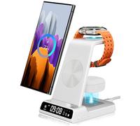 leQuiven Chargeur Induction pour Samsung S25 Ultra, Station de Charge Sans Fil 3 en 1 pour Galaxy S25/S24/S23/Z Fold 7/Z Flip7, Chargeur pour Galaxy Watch 8/8 Classic/Ultra/7/6/5 Pro, Galaxy Buds3 Pro