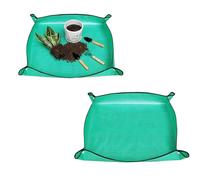 LERANXIN 2 Pièces 66×66cm Tapis de Jardinage Imperméable Vert, Tapis de Jardinage Portable, Tampon de Plantation de Pliable, pour Rempotage, Protection Horticole Plantes de Intérieur