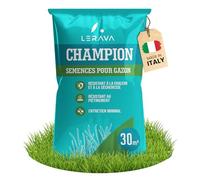 LERAVA CHAMPION Gazon à Semer (30 m²) - Graines Pelouse Résistantes à la Sécheresse - Croissance Rapide et Densité Maximale - Semences de Gazon Premium pour Jardin Durable