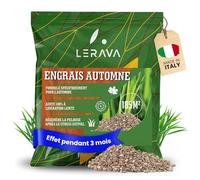 LERAVA® - Engrais Gazon Automne (185m²) - Fertilisant Azoté à Libération Lente - Régénère le Gazon après l’Été - Pelouse Dense, Verte et Résistante - Spécial Soin Automnal