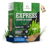 LERAVA® Gazon à Semer EXPRESS (150m²) - Graines de Gazon Rustique à Croissance Rapide et Résistante au Piétinement - Pelouse Densément Verte pour Jardin, Terrain et Espaces Extérieurs - 3,6 kg