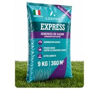 LERAVA Gazon à Semer EXPRESS (360 m²), Semence Regarnissage Rapide | Graines de Pelouse Rustique Ray Grass, Herbe Ultra Résistante au Piétinement pour Jardin, Sport et Jeux Intensifs
