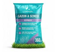 LERAVA® Gazon à Semer EXPRESS (360m²) | Graines de Gazon Regarnissage Rapide et Rustique | Semence Gazon Ray Grass Résistante | Pelouse Dense pour Jardin, Sport et Jeux