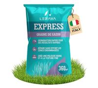 LERAVA® Gazon à Semer EXPRESS (360m²) - Graines de Gazon Rustique à Croissance Rapide et Résistante au Piétinement - Pelouse Densément Verte pour Jardin, Terrain et Espaces Extérieurs - 9 kg