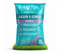 LERAVA® Gazon à Semer EXPRESS (70m²) | Graines de Gazon Regarnissage Rapide et Rustique | Semence Gazon Ray Grass Résistante | Pelouse Dense pour Jardin, Sport et Jeux