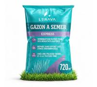 LERAVA® Gazon à Semer EXPRESS (720m²) | Graines de Gazon Regarnissage Rapide et Rustique | Semence Gazon Ray Grass Résistante | Pelouse Dense pour Jardin, Sport et Jeux