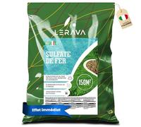 LERAVA Sulfate de Fer (150 m²) - Anti Mousse Gazon & Engrais Fer - Riche en Fer, Kalium, Magnésium - Sécurisé pour Animaux - Entretien Facile Toute l’Année - Idéal pour Pelouse & Jardin - 750g
