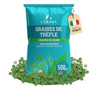 LERAVA® - trefle a semer - Blanc - 2000g - Fixateur d'azote, améliore la fertilité, strisciante invasive - Pour pelouses et jardins - Floraison blanche, ombre modérée - trèfle blanc, graine trefle