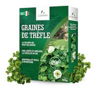 LERAVA® - trefle a semer - Blanc - 500g - Fixateur d'azote, améliore la fertilité, strisciante invasive - Pour pelouses et jardins - Floraison blanche, ombre modérée - trèfle blanc, graine trefle