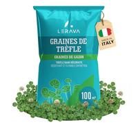 LERAVA® Trèfle blanc (100 m²) - Fixateur d’azote naturel - Couverture strisciante I Améliore la fertilité du sol - Pour pelouses et jardins