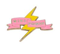 Leraverppy Épingle en émail, épinglette de puissance pour filles, ruban rose et badge féministe jaune éclair, broche pour autonomisation, accessoire de soutien des droits des femmes, cadeau inspiré