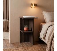 Leray - Table De Chevet Carrée Avec Étagère - Noyer