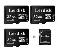 Lerdisk Lot de 3 Cartes Micro SD 32Go U3 V30 A1 Classe 10 | Vidéo 4K pour Drones, dashcams et appareils Android | Étanchéité IP65 (32GoX3)