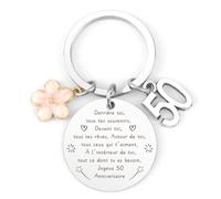 Lerdrtuin Cadeau Femme 50 Ans Cadeau 50 Ans Femme anniversaire Porte Clef Cadeaux Anniversaire Mere Cadeaux Maman