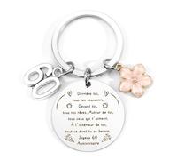 Lerdrtuin Cadeau Femme 60 Ans Cadeau 60 Ans Femme Anniversaire Porte Clef Cadeaux Anniversaire Porte Clef Cadeaux Anniversaire