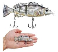 Lere de pêche électrique 5, 12 Pouces USB LED Rechargeable LED Robotic LURE LURE MULTIQUÉ MULTIQUE pour LA Trout Basse Pike, Argent