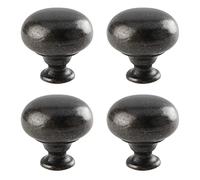 LEREAMTP Lot de 4 boutons ronds rétro en alliage de zinc à trou unique pour armoire, porte, placard, tiroir, boîte à bijoux en bois