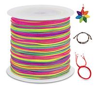 LEREATI 0.8mm Fil Nylon pour Bracelet Perle 100m Cordon Bracelet Macramé Fil de Jade, Cordon Satin pour Arts Créatifs, Bijoux, Décorations (Couleur)