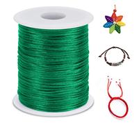 LEREATI 1.5mm Fil Nylon pour Bracelet Perle 100m Cordon Bracelet Macramé Fil de Jade, Cordon Satin pour Arts Créatifs, Bijoux, Décorations (Vert Turquoise)