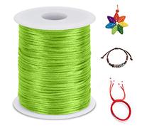 LEREATI 1.5mm Fil Nylon pour Bracelet Perle 100m Cordon Bracelet Macramé Fil de Jade, Cordon Satin pour Arts Créatifs, Bijoux, Décorations (Vert Clair)