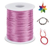 LEREATI 1.5mm Fil Nylon pour Bracelet Perle 100m Cordon Bracelet Macramé Fil de Jade, Cordon Satin pour Arts Créatifs, Bijoux, Décorations (Rose)