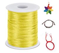 LEREATI 2.5mm Fil Nylon pour Bracelet Perle 100m Cordon Bracelet Macramé Fil de Jade, Cordon Satin pour Arts Créatifs, Bijoux, Décorations (Jaune Citron)
